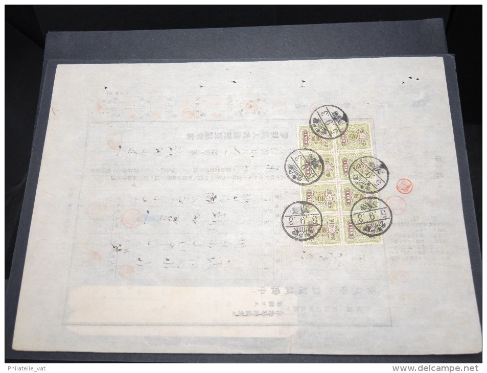 JAPON - Timbres Postaux Sur Document Fiscal - 1903 - A Voir - P17358 - Covers & Documents