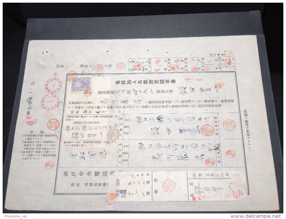 JAPON - Timbres Postaux Sur Document Fiscal - 1903 - A Voir - P17358 - Briefe U. Dokumente