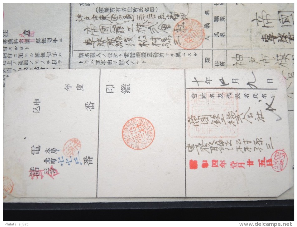 JAPON - Timbres Postaux Sur Document Fiscal - 1903 - A Voir - P17358 - Briefe U. Dokumente