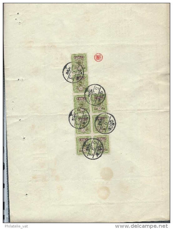 JAPON - Timbres Postaux Sur Document Fiscal - 1903 - A Voir - P17362 - Cartas & Documentos
