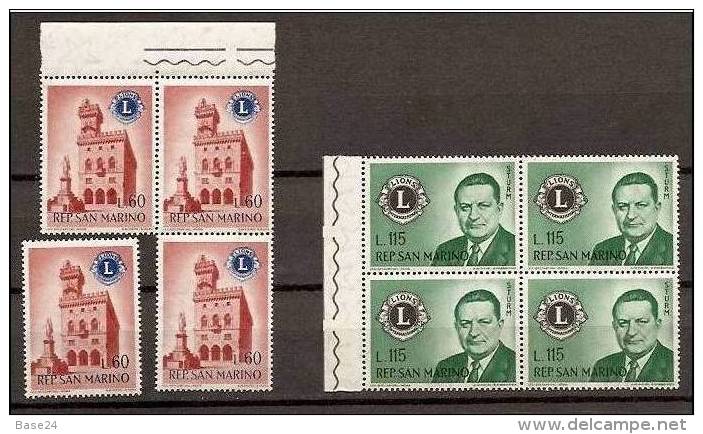 1960 San Marino Saint Marin LIONS CLUB  60L (x4) + 115L (x4) MNH** - Rotary, Lions Club