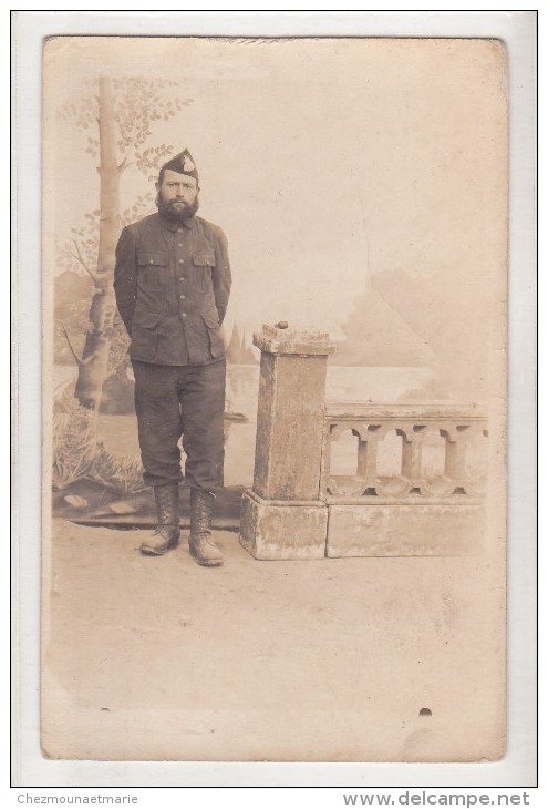 PARIGNE - CARTE PHOTO MILITAIRE BELGE - Personnages