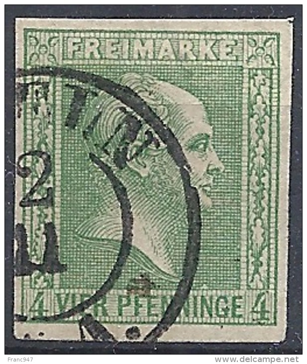 Prussia - 1856 King Frederick IV, 4pf Green, Background Of Crossed Lines Unwmk # Michel 5 - Scott 9 - Yvert 9 USED - Sonstige & Ohne Zuordnung