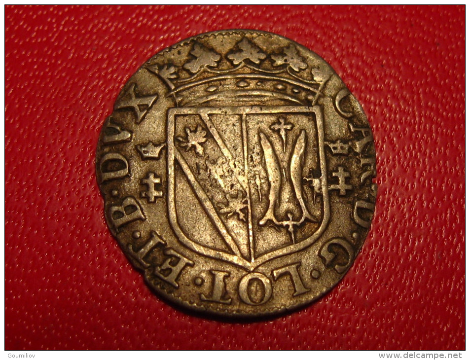 Lorraine - 2 Deniers Billon (non Daté) Charles IV (1604-1675), KM#42, Rare Variété Points Autour De L'aigle 8829 - Other & Unclassified