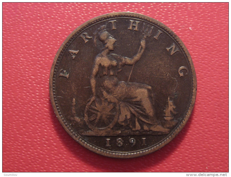 Grande-Bretagne - UK - Farthing 1891 Victoria 6015 - B. 1 Farthing