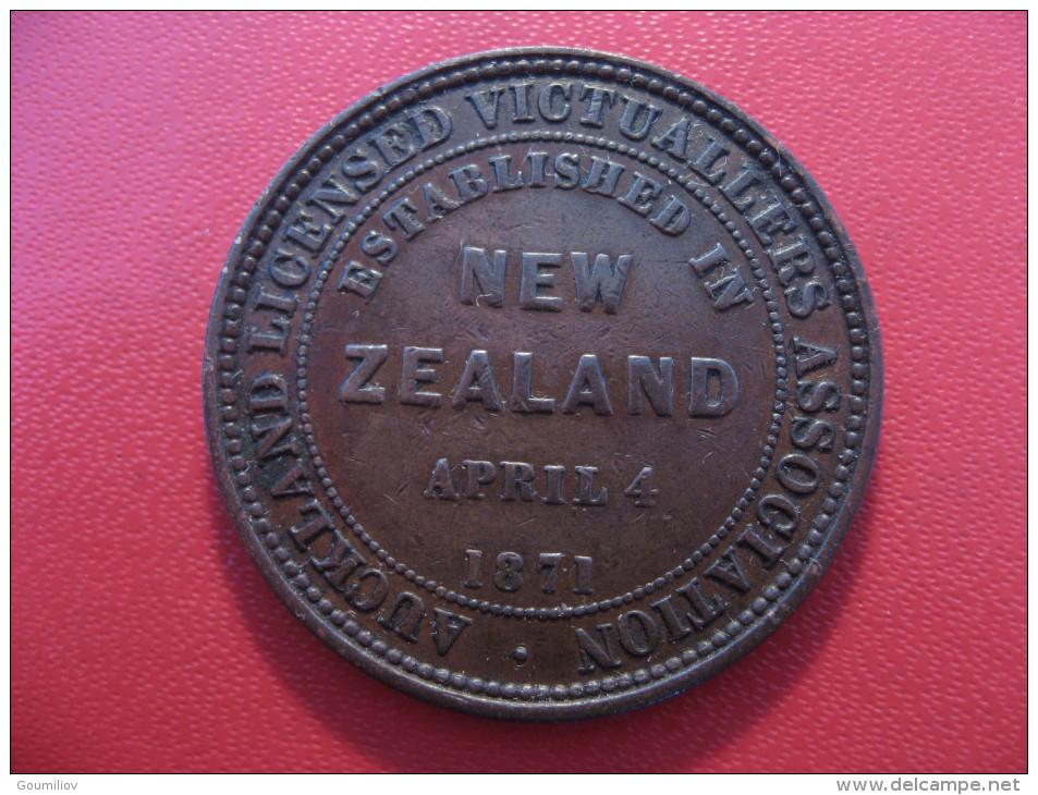 Nouvelle-Zélande - Jeton Token - Auckland Licensed Victuallers Association, April 4 1871 Victoria 5450 - Nouvelle-Zélande