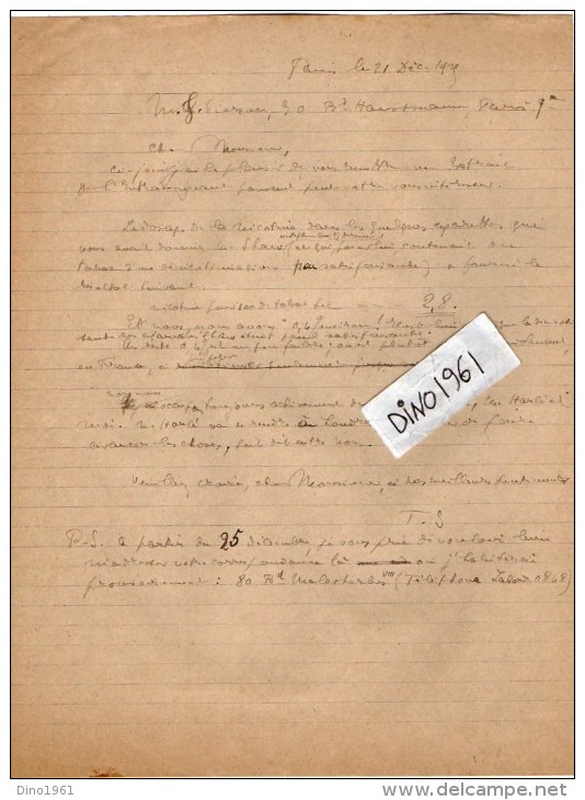 VP3563 - PARIS x LEVALLOIS PERRET - Lot  de Documents Concernant La Cie BRITISH AMERICAN TABACCO & IMPERIAL TABACCO Cie