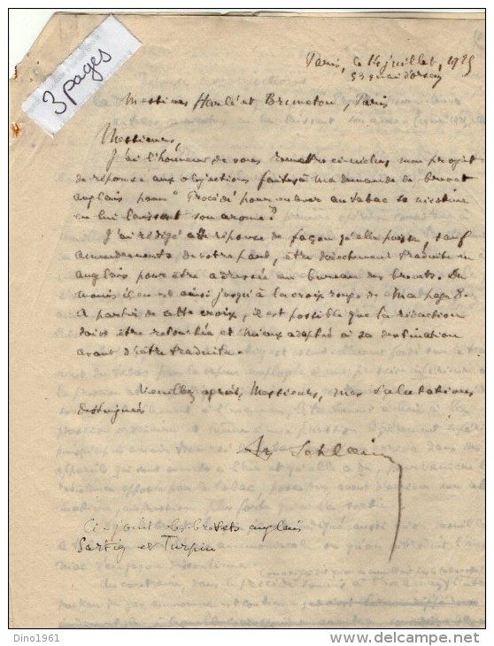 VP3563 - PARIS x LEVALLOIS PERRET - Lot  de Documents Concernant La Cie BRITISH AMERICAN TABACCO & IMPERIAL TABACCO Cie