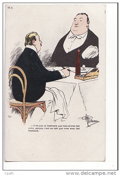 Scène Humouristique Dans Un Restaurant Entre Le Serveur Et Un Client, Illustré Par Guillaume - Guillaume
