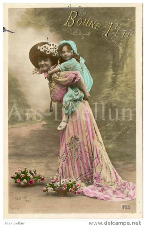 Postcard / CP / Postkaart / Girl / Fille / Femme / Woman / Ed. Iris / No 2010 / Sazerac Phot. / 1911 - Grupo De Niños Y Familias