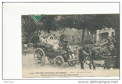 Fête Des Vendanges En Gironde - Ancien Char Médocain Et Les Vendangeuses - 1908 - Bordeaux