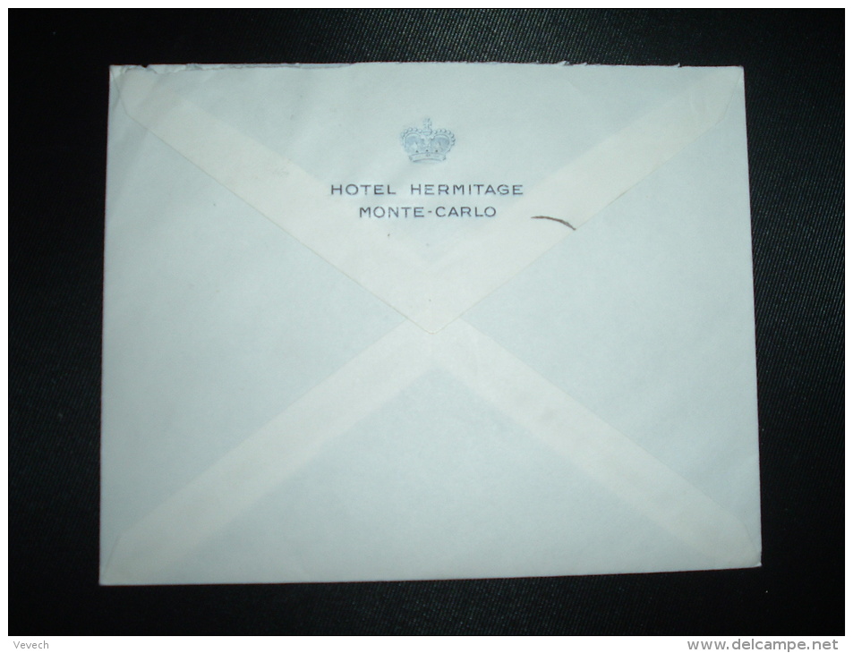 LETTRE TP AIDE AUX REFUGIES 0,25 OBL.26-7-1960 MONTE-CARLO + HOTEL L'HERMITAGE - Covers & Documents