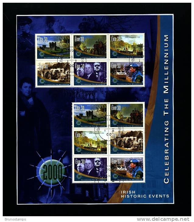 IRELAND/EIRE - 2000  IRISH HISTORIC EVENTS  MS  FINE USED - Blocchi & Foglietti