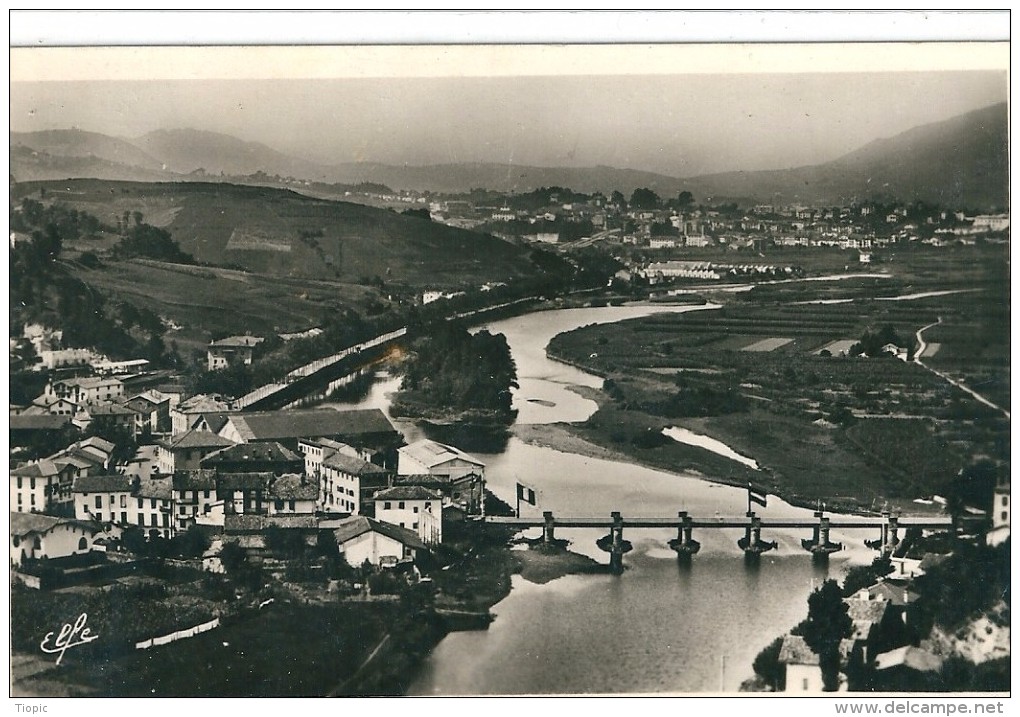 Béhobie   ( 64 )  La  Bidassoa , Le  Pont  International , L' Ile  Des  Faisans .  Et  Bihobia   (  Espagne  )  C.P.s.m - Béhobie