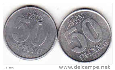 DDR - 2 X 50 Pfennig 1958 + 1971 - 50 Pfennig