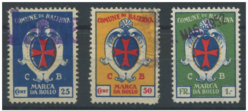 984 - BALERNA Fiskalmarken - Revenue Stamps