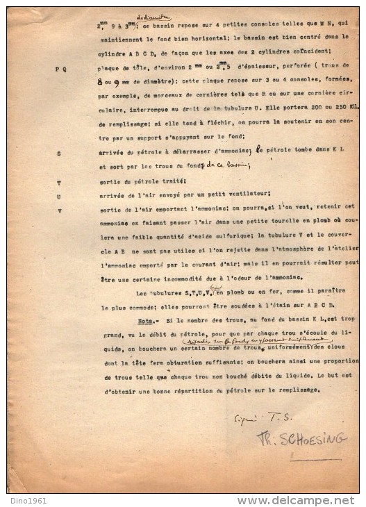 VP3564 - PARIS - 2 Notes De Mr SCHOESING Sur La Fabrication De La Nicotine Avec Des Tabacs - Documents