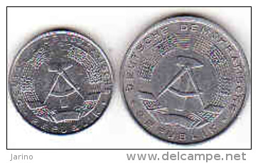 DDR - 10 Pfennig 1968 + 1 Pfennig 1975 - 10 Pfennig