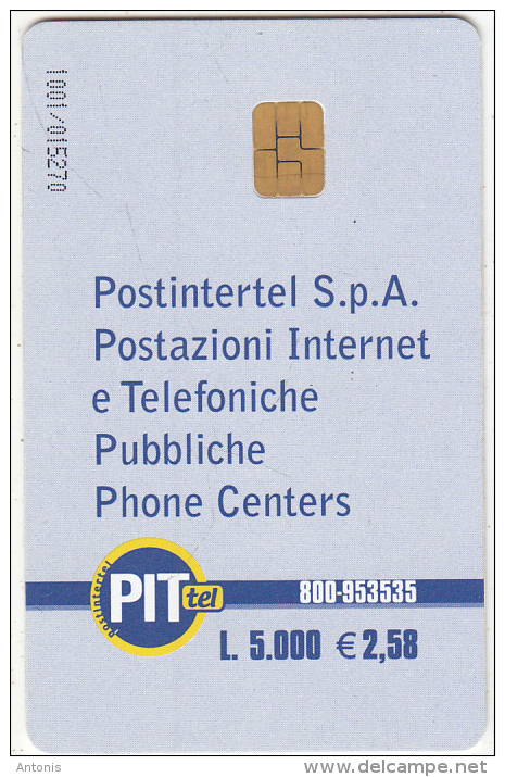 ITALY(chip) - PITtel Cardphone, Postintertel Telecard L.5000/2.58 Euro, Used - Other & Unclassified