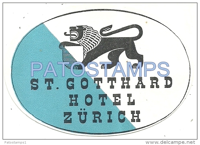 34218 SWITZERLAND ZÜRICH HOTEL ST GOTTHARD LUGGAGE NO POSTAL POSTCARD - Hotel Labels