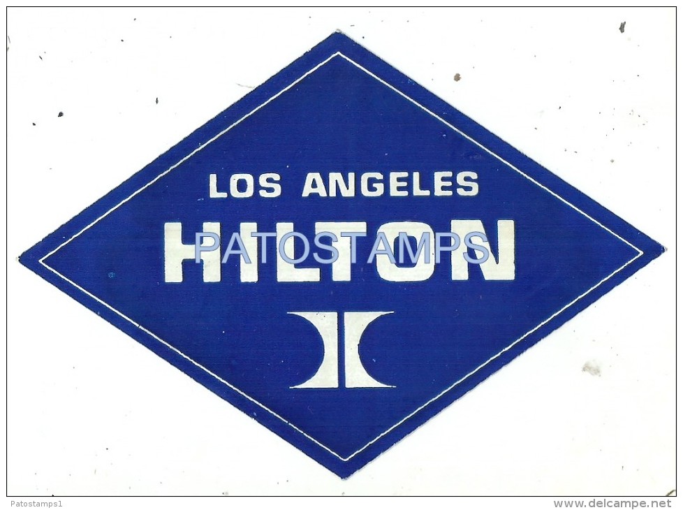 34247 US LOS ANGELES HOTEL HILTON LUGGAGE NO POSTAL POSTCARD - Hotel Labels