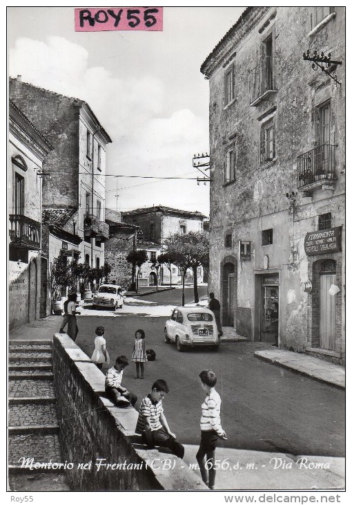 Molise-campobasso-montorio Nei Frentani Via Roma Veduta Negozi Tabacchi Fiat 600 Animatissima - Altri & Non Classificati