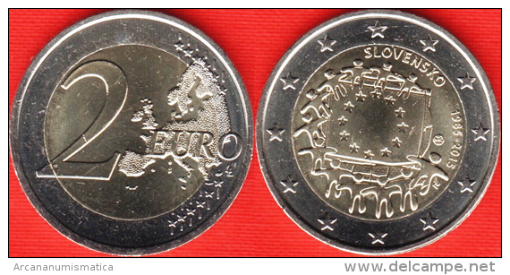 ESLOVAQUIA  /  SLOVAKIA     2€ Bimetálica  2.015  2015   "30 Years Of The E.U." Bandera De La U.E  SC/UNC   T-DL-11.707 - Eslovaquia