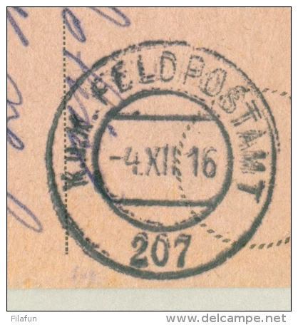 KuK Feldpostamt 207 - 1916 - On Censored Feldpost-Karte Landsturm Bataillon 165 - Lettres & Documents