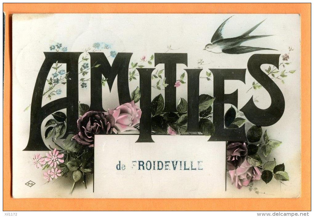 FAE-03 Amitiés De Froideville, Fantaisie, Roses, Colombe. Cachet Froideville 1912 Pour Cossonay - Cossonay