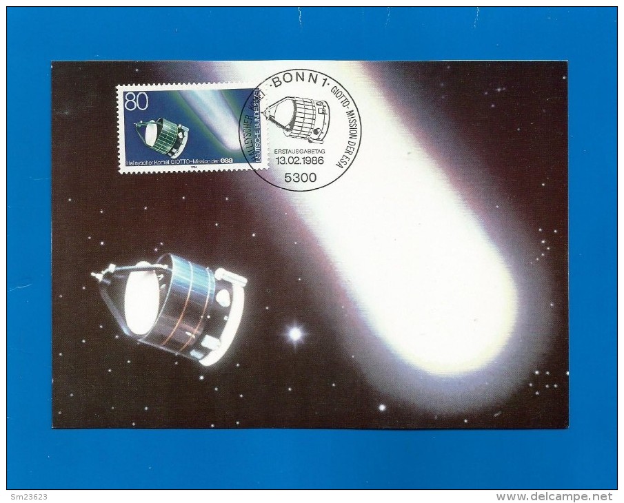 BRD 1986  Mi.Nr. 1273 , Astronomie-Komet Hally - Hagenbach Maximum Card - Erstausgabetag Bonn 13.02.1986 - Astrologie