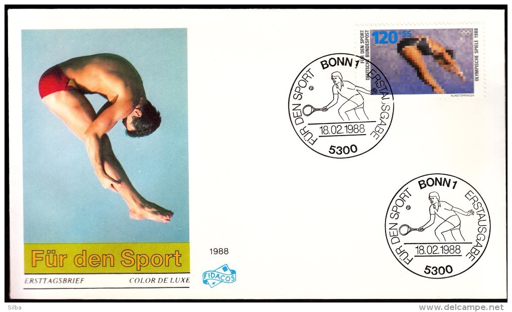 Germany Bonn 1988 For Sport Tennis Diving - Plongée