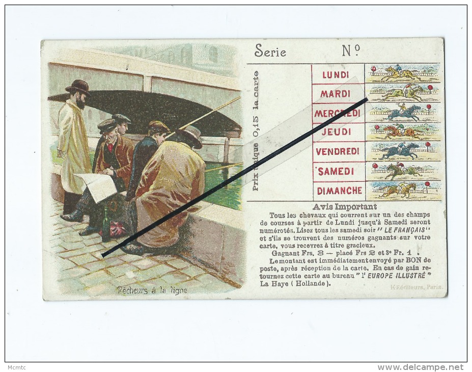 CPA - Hippisme  - Tiercé - Chevaux -  - Pêcheurs à La Ligne - Ippica