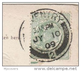 1909 Coventry Cds GB Stamps COVER  (postcard GOLDEN CROSS HOTEL)  Evii E7 - Covers & Documents