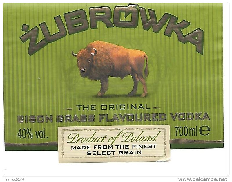 Etiquette Vodka Zubrowska. - Autres & Non Classés