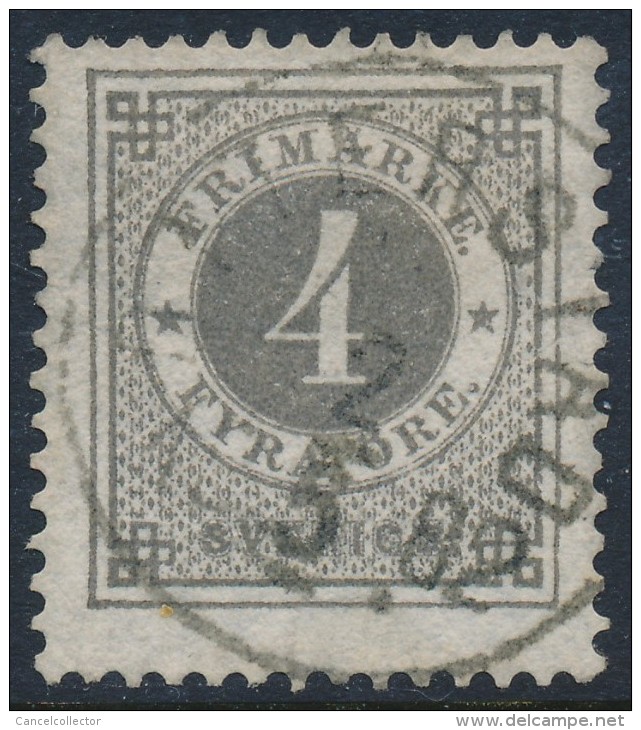 Sweden Suède Sverige: Facit 29, 4ö Grey Ringtyp P13, Fine Used OTTERSTAD Cancel (DCSV00287) - 1872-1891 Ringtyp