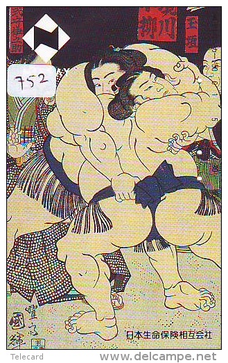 Télécarte  Japon * SUMO (752)  LUTTE  LUTTEURS WORSTELEN * JUDO * Kampf Wrestling *  LUCHA * PHONECARD JAPAN - Sport