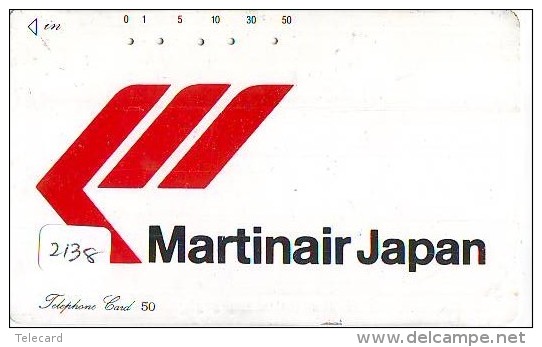 Télécarte  JAPON * MARTINAIR (2138) Phonecard JAPAN * Airplane * Flugzeug Avion * AVION * AIRLINES * - Vliegtuigen