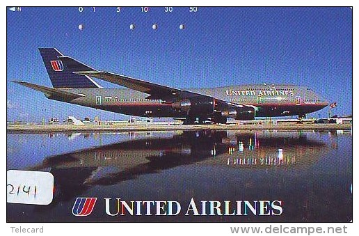 Télécarte  JAPON * UNITED AIRLINES (2141) Phonecard JAPAN * Airplane * Flugzeug Avion * AVION * AIRLINES * - Airplanes