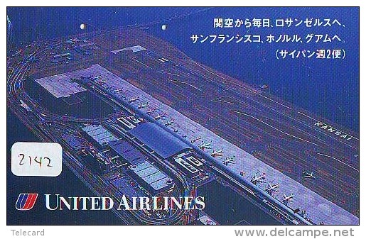 Télécarte  JAPON * UNITED AIRLINES (2142) Phonecard JAPAN * Airplane * Flugzeug Avion * AVION * AIRLINES * - Airplanes