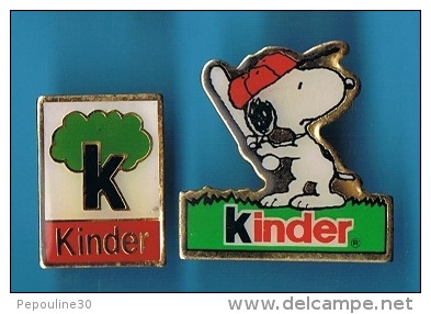 2 PIN´S //  ** KINDER ** CHOCOLAT ** SNOOPY ** BASEBALL ** - Baseball