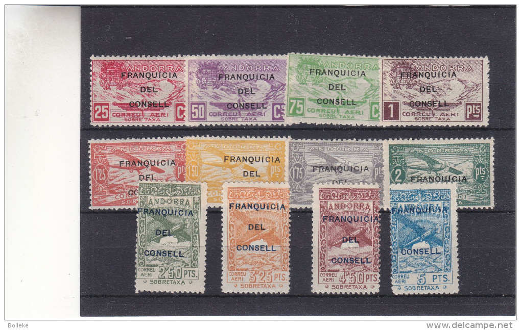 Andorre Espagnol - Série Poste Aérienne NON émise De 1932 */** - Avec Surcharge - Service Officiel - Rare - Unused Stamps