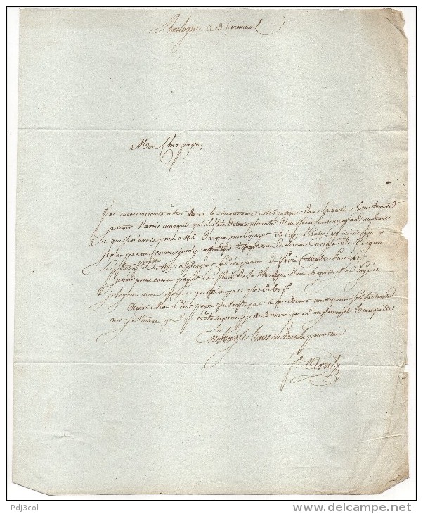 Lettre De Boulogne, Pour Saint LO (Manche), Port 5, Adressée à Monsieur Avril, Cachet Rouge De Boulogne, 61 - 1801-1848: Précurseurs XIX