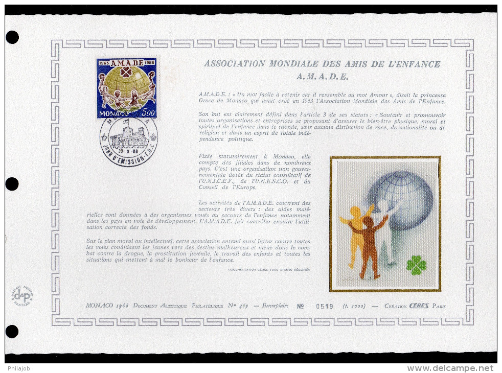 DAP 1er Jour Nté / Soie RARE (1000 Ex) De 1988 " ASSOCIATION A.M.A.D.E. " N° YT 1625. Parfait état. FDC - FDC