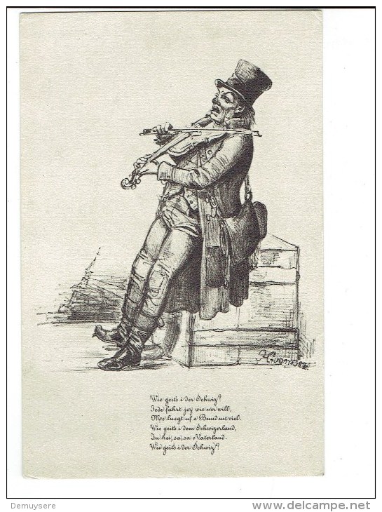 34267 ( 2 Scanc ) Homme Avec Violon - Man Met Viool - Männer