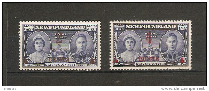 NEWFOUNDLAND 1939 SURCHARGE SET SG 273/274 MOUNTED MINT  Cat £4.50 - 1908-1947