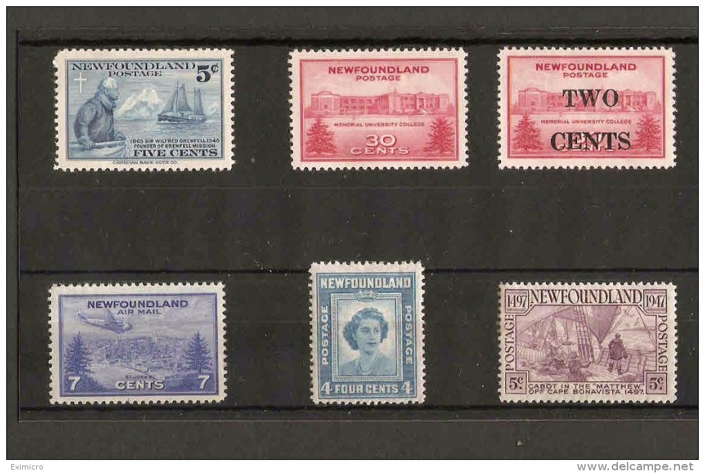 NEWFOUNDLAND 1941 - 1947 SETS SG 275, 290 - 294 MOUNTED MINT  Cat £4 - 1908-1947