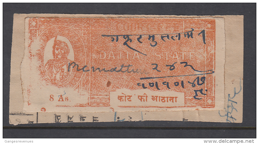 DATIA State  8A  Court Fee Type 7    # 89903  Inde Indien Fiscaux Fiscal Revenue - Datia