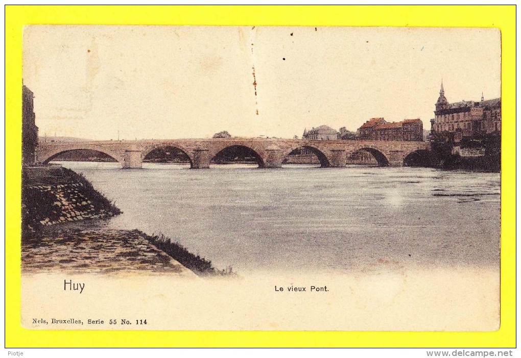 * Huy - Hoei (Liège - Luik - La Wallonie) * (Nels, Série 55, Nr 114) Le Vieux Pont, Brug, Bridge, Canal, Quai, Rare, TOP - Huy