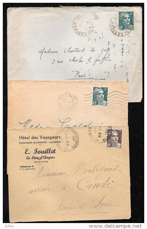 Lot De 15 Lettres Affranchies Avec Type Gandon - Qaa14 - 1945-54 Marianne (Gandon)