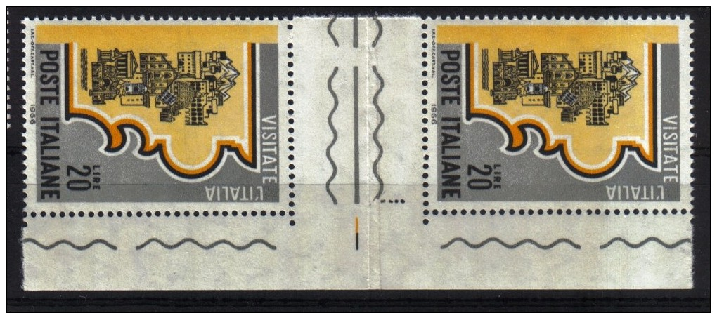 Italia, 1966: Propaganda Turistica,  Coppia Con Interspazio. * * - 1961-70: Mint/hinged